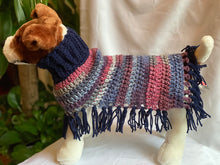 Load image into Gallery viewer, Blue and Red Dog Poncho/Sweater
