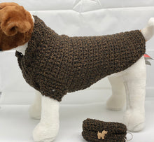 Load image into Gallery viewer, Brown and Black Sweater w/matching Poo Bag Holder