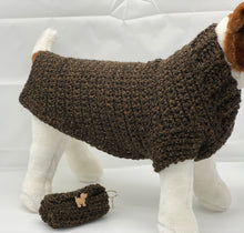 Load image into Gallery viewer, Brown and Black Sweater w/matching Poo Bag Holder