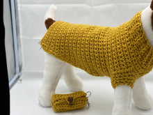 Load image into Gallery viewer, Beautiful Mustard Dog Sweater with Matching Poo Bag Holder