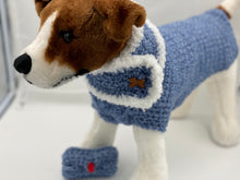 Load image into Gallery viewer, Light Blue Dog Sweater with Matching Scarf and Poo Bag Holder