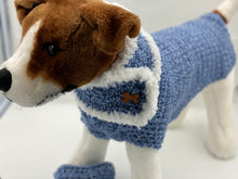 Load image into Gallery viewer, Light Blue Dog Sweater with Matching Scarf and Poo Bag Holder