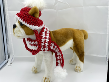 Load image into Gallery viewer, Red and White Hat and Scarf Set
