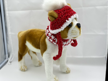 Load image into Gallery viewer, Red and White Hat and Scarf Set