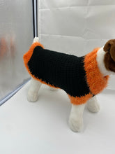 Load image into Gallery viewer, Orange and Black Halloween Dog Sweater