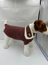 Load image into Gallery viewer, Red Brick Tweed Dog Sweater with Matching Scarf