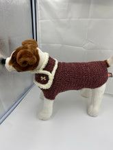 Load image into Gallery viewer, Red Brick Tweed Dog Sweater with Matching Scarf