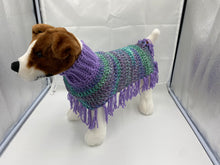 Load image into Gallery viewer, Purple and Teal Dog Poncho/Sweater
