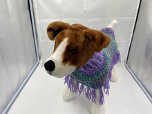 Load image into Gallery viewer, Purple and Teal Dog Poncho/Sweater
