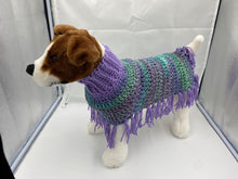 Load image into Gallery viewer, Purple and Teal Dog Poncho/Sweater
