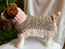 Load image into Gallery viewer, Light Pink and Gray Dog Poncho/Sweater
