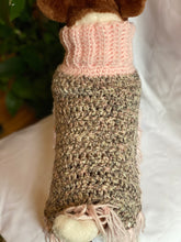 Load image into Gallery viewer, Light Pink and Gray Dog Poncho/Sweater
