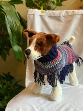 Load image into Gallery viewer, Blue and Red Dog Poncho/Sweater
