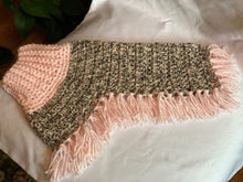 Load image into Gallery viewer, Light Pink and Gray Dog Poncho/Sweater
