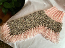 Load image into Gallery viewer, Light Pink and Gray Dog Poncho/Sweater
