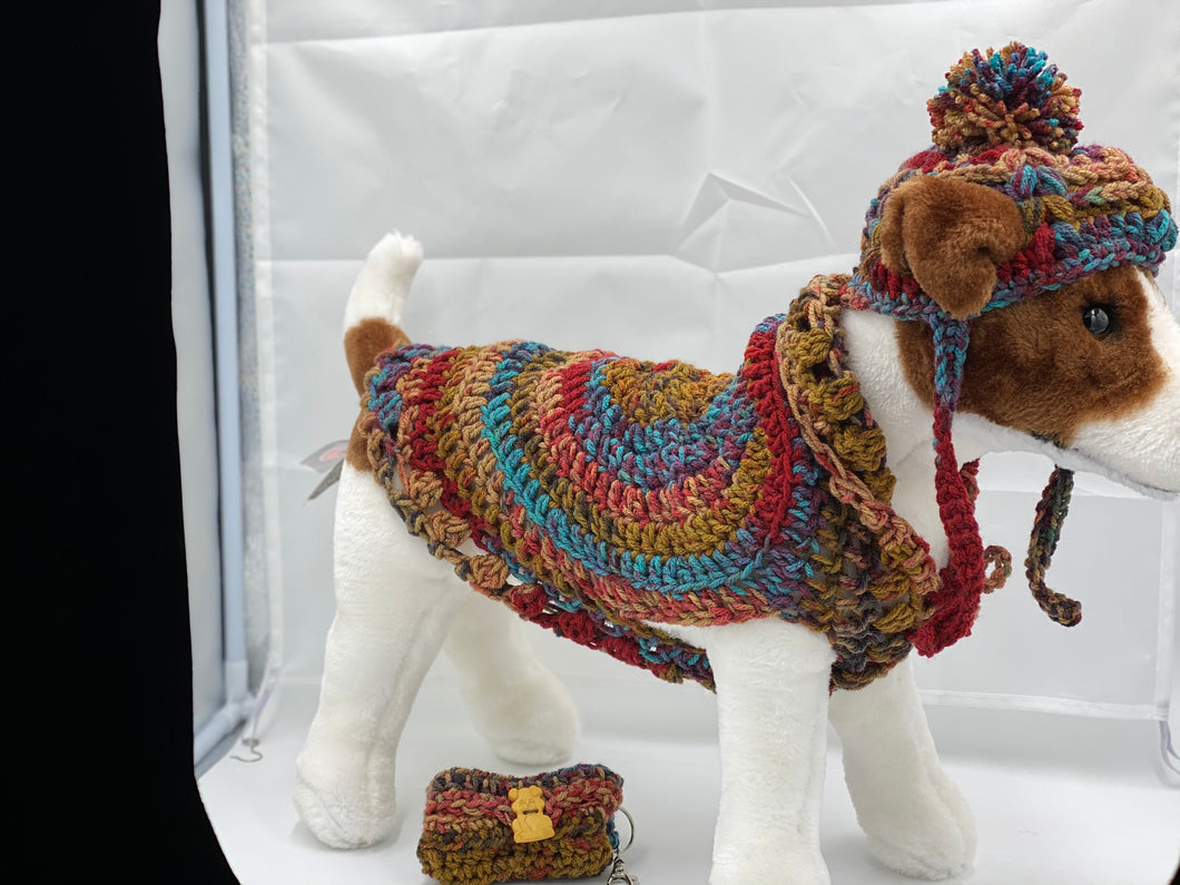 Cocoon Cardigan Sweater with Matching Hat and Poo Bag Holder