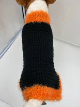 Load image into Gallery viewer, Orange and Black Halloween Dog Sweater
