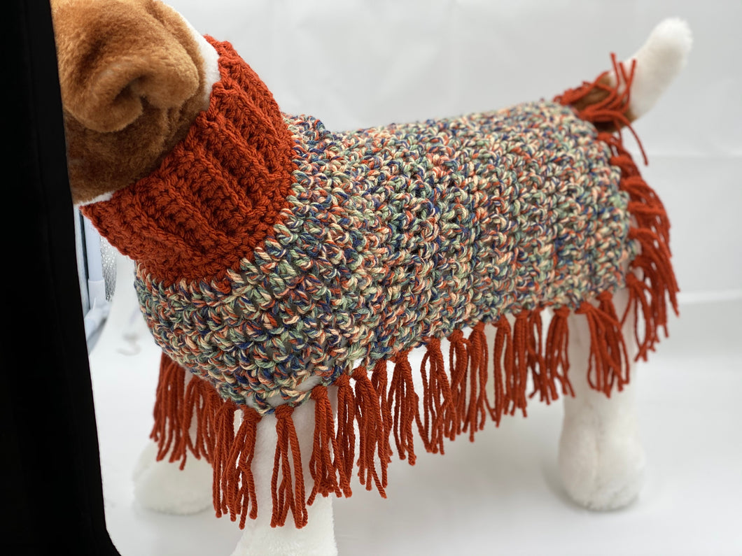 Terracotta Spice Dog Poncho/Sweater