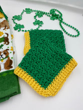 Load image into Gallery viewer, St Patrick’s Day Hanging Kitchen Towel with Matching Dish Cloths
