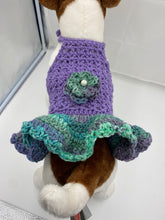 Load image into Gallery viewer, Purple and Teal Summer Halter Dog Dress
