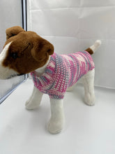 Load image into Gallery viewer, Pink and Gray Plaid Dog Sweater
